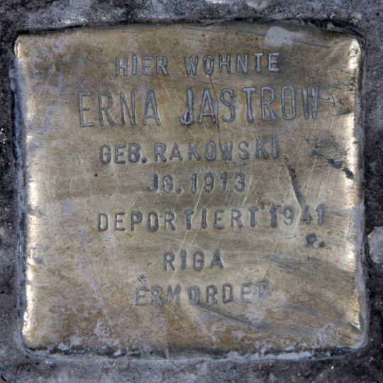 Stolperstein en memoria de Erna Jastrow