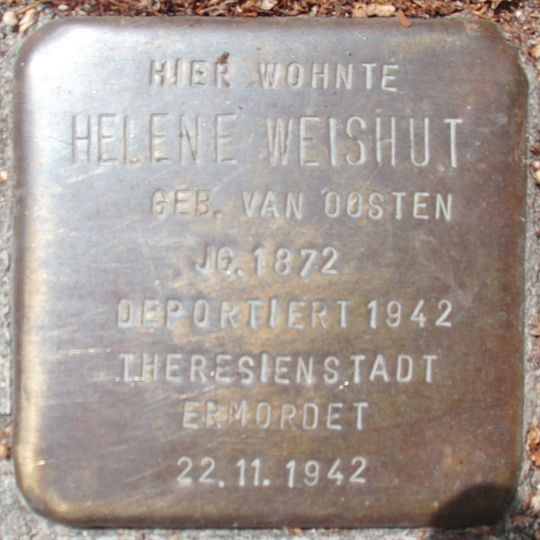 Stolperstein dedicated to Helene Weishut