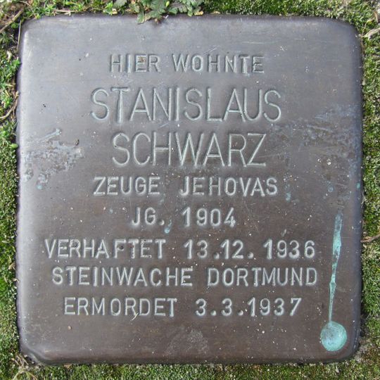 Stolperstein dedicated to Stanislaus Schwarz