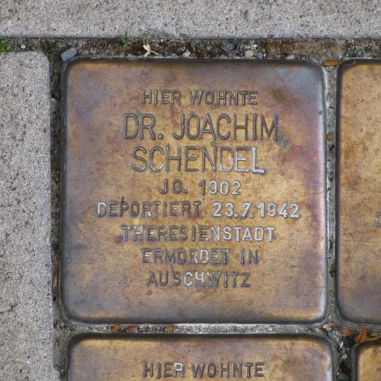 Stolperstein à la mémoire de Joachim Schendel