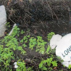 Milestone, Island Road, end of straight between Lakesview Business Park and Upstreet