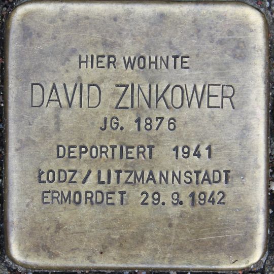 Stolperstein für David Zinkower