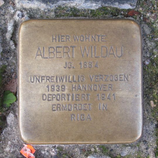 Stolperstein en memoria de Albert Wildau