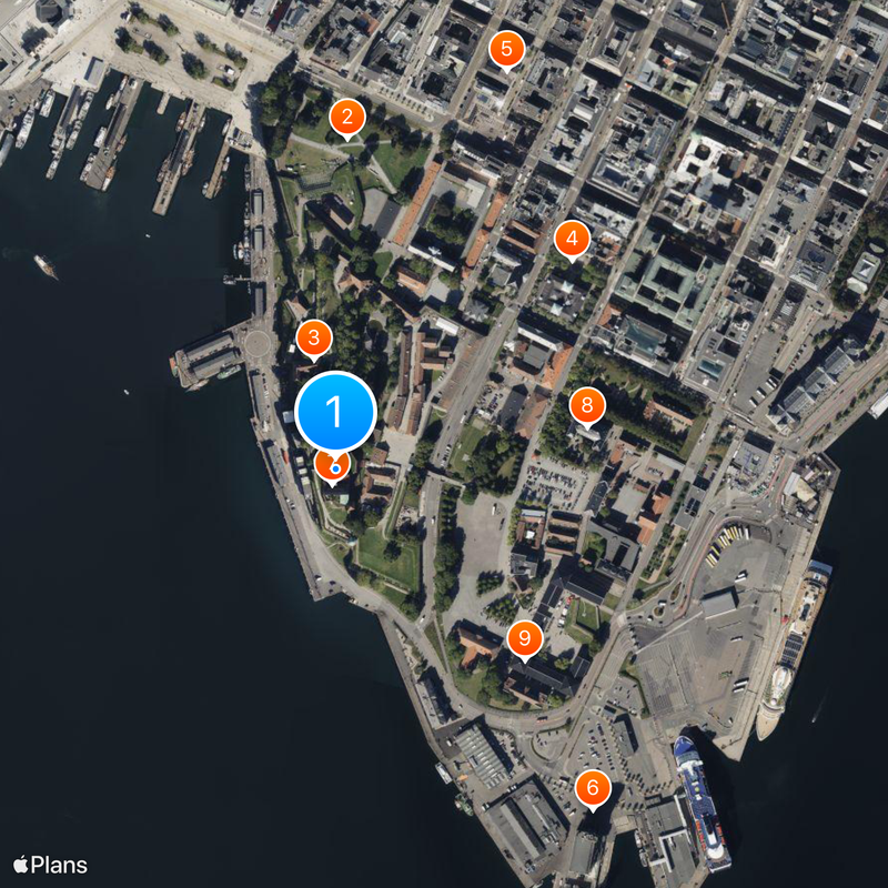 Fortaleza de Akershus Mapa