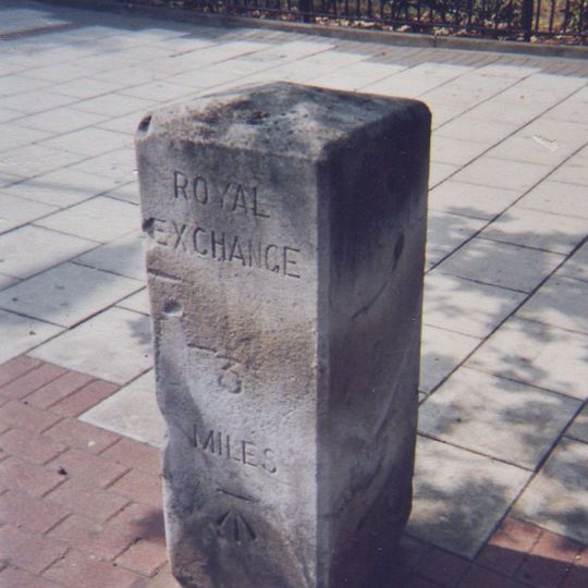 Milestone, Clapham Road, Stockwell SW9, S of jct with Albert Square
