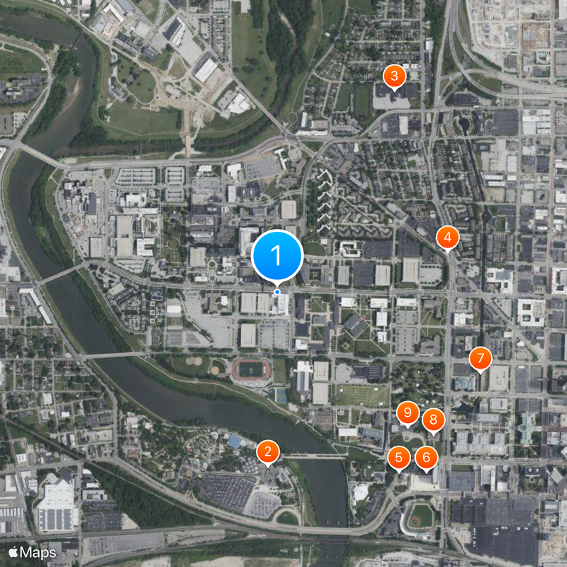 Indiana University – Purdue University Indianapolis Map