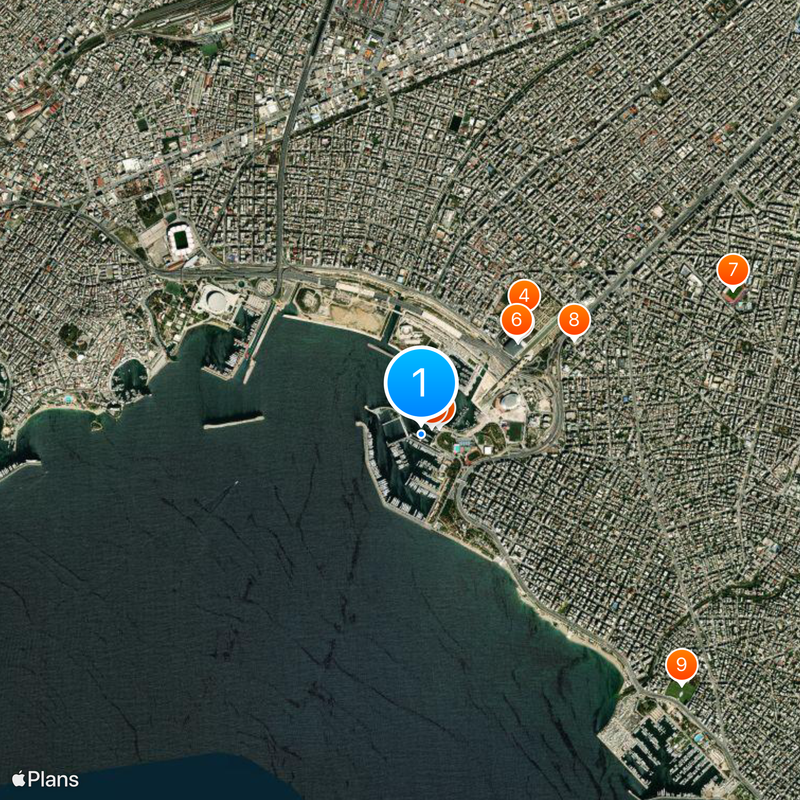 Greek cruiser Georgios Averof Map