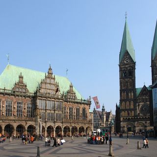 Rathaus und Roland auf dem Bremer Marktplatz