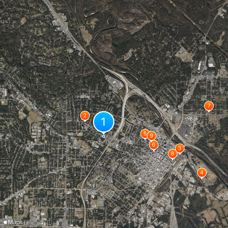 Area code 478 Map