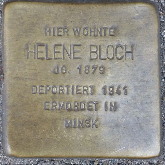 Stolperstein dedicated to Helene Bloch