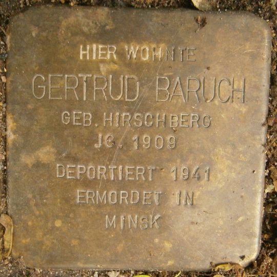 Stolperstein dedicated to Gertrud Baruch