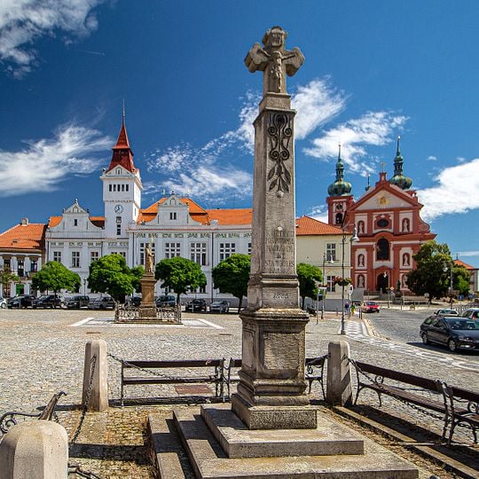 Stone crucifix at Mariánské náměstí, Stará Boleslav