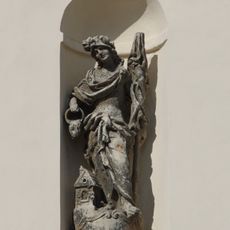 Statue of Saint Florian at the scholasteria in Šlapanice