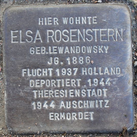 Stolperstein dedicated to Elsa Rosenstern