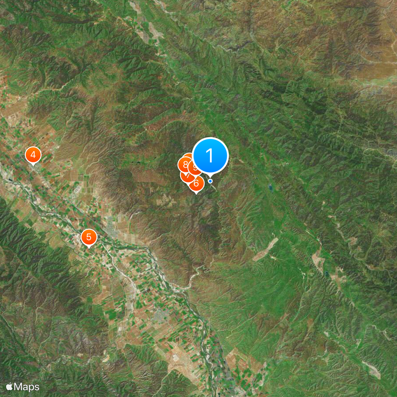 Parco nazionale dei Pinnacoli Mappa