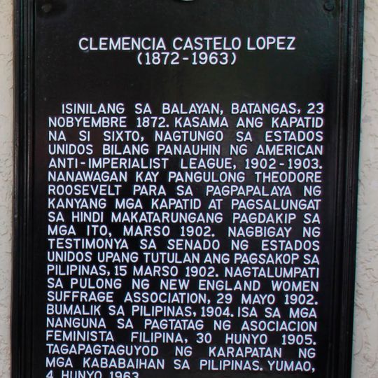 Clemencia Castelo Lopez historical marker