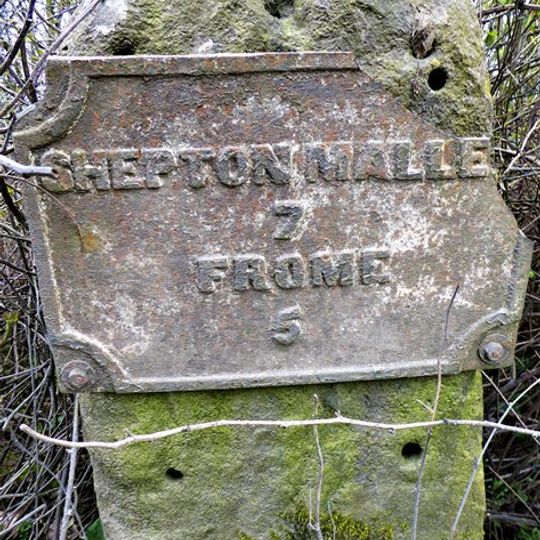Milestone, W of Nunney Catch, NW of Cloford
