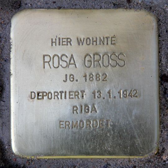 Stolperstein dedicated to Rosa Gross