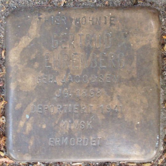 Stolperstein dedicated to Gertrud Ehrenberg