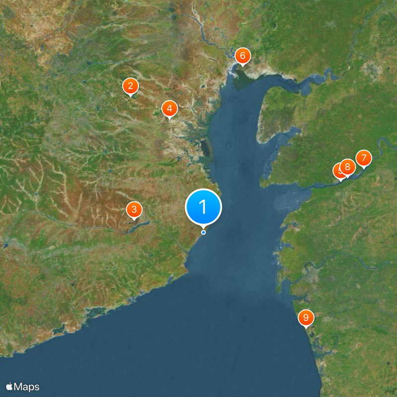 Astillero de desguace de Alang Mapa