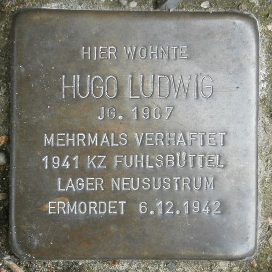 Stolperstein dedicated to Hugo Ludwig
