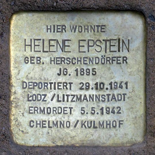 Stolperstein dedicated to Helene Epstein