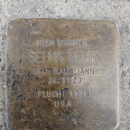 Stolperstein em memória de Selma Behr