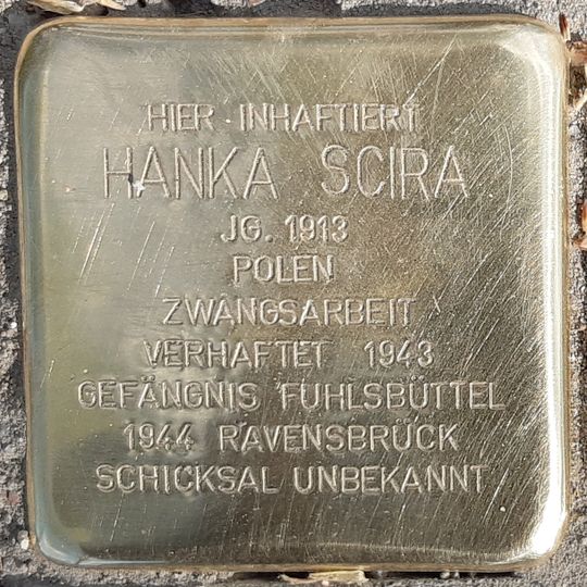 Stolperstein à la mémoire de Hanka Scira