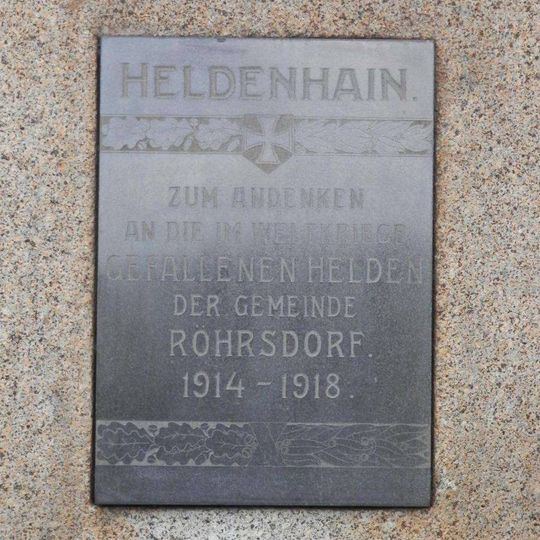 Pomník padlým z 1. světové války západně od Liščí