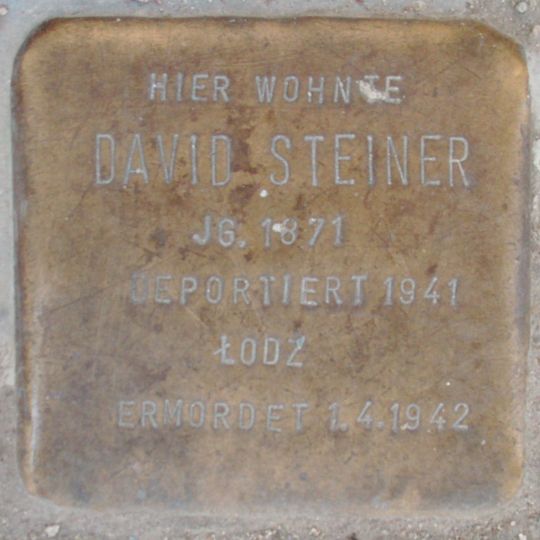 Stolperstein dedicated to David Steiner