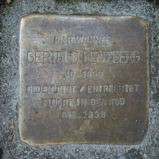 Stolperstein dedicated to Gertrud Lenzberg