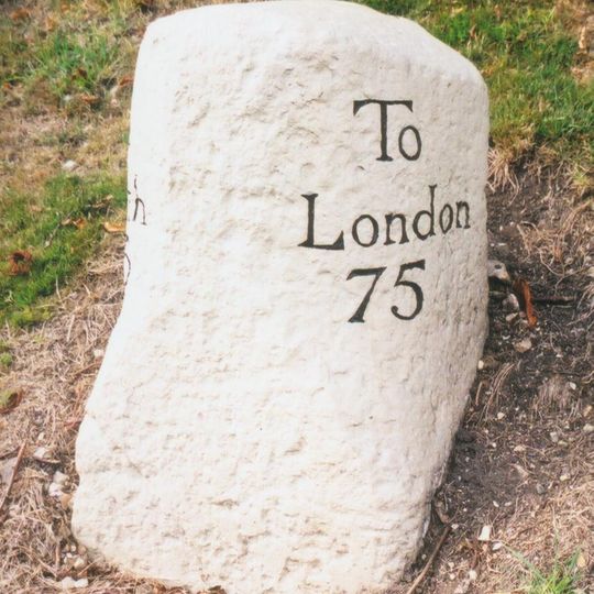 Milestone, Bath Road, opp. chapel of Marlborough School, W of school bridge and pedestrian crossing