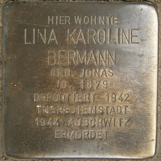 Stolperstein dedicated to Lina Karoline Bermann