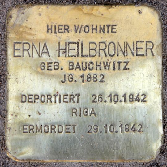 Stolperstein dedicated to Erna Heilbronner