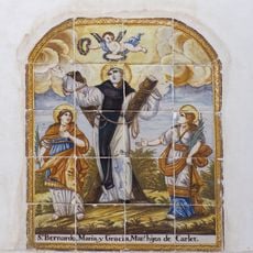 Ceramic panel of Saint Bernard, Mary and Grace