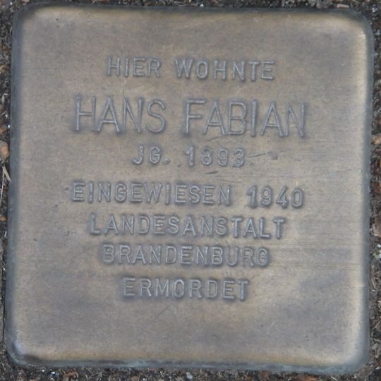 Stolperstein en memoria de Hans Fabian