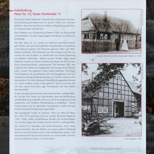 GLIEM Tafel 112 Haus Nr. 12, heute Dorfstraße 71