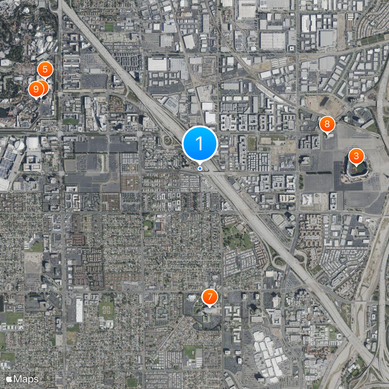 Area codes 714 and 657 Map