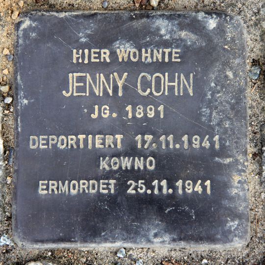 Stolperstein en memoria de Jenny Cohn