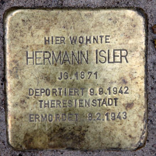 Stolperstein dedicated to Hermann Isler
