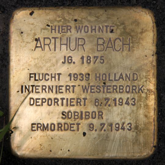 Stolperstein dedicated to Arthur Bach