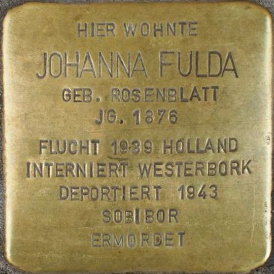Stolperstein en memoria de Johanna Fulda