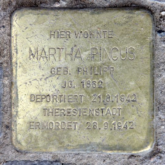 Stolperstein en memoria de Martha Pincus