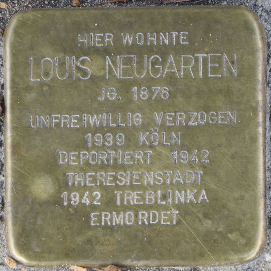 Stolperstein dedicated to Louis Neugarten