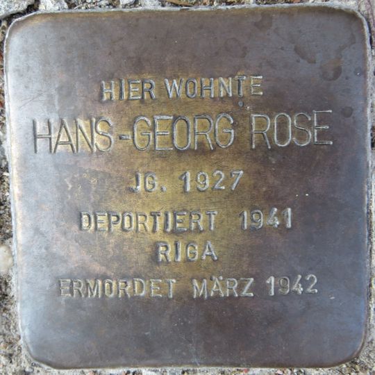 Stolperstein en memoria de Hans-Georg Rose