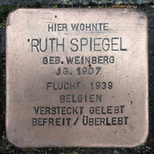 Stolperstein dedicated to Ruth Spiegel