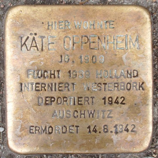 Stolperstein en memoria de Käte Oppenheim
