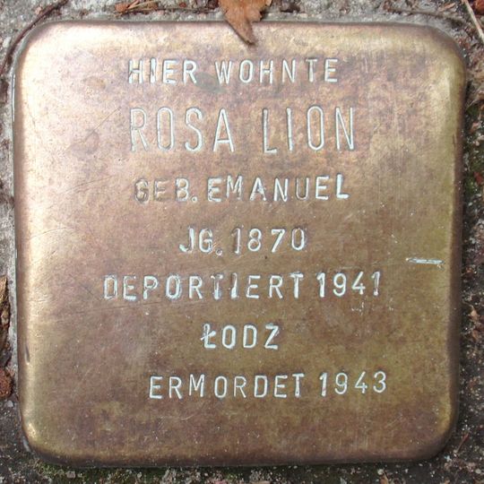 Stolperstein dedicated to Rosa Lion