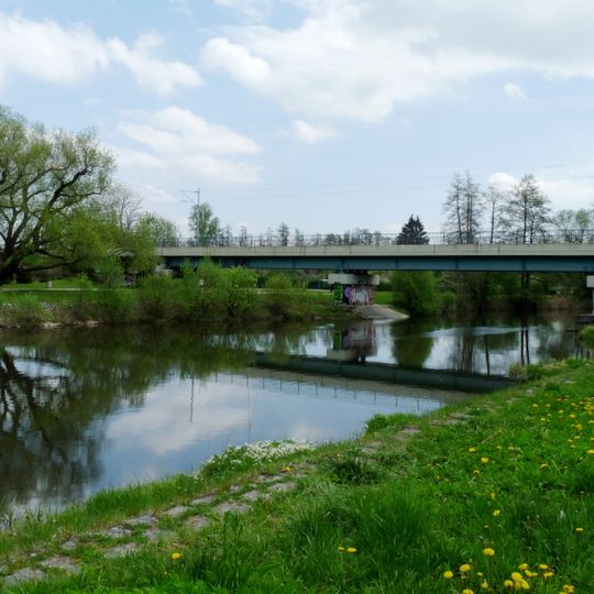 Železniční most přes Malši v Českých Budějovicích