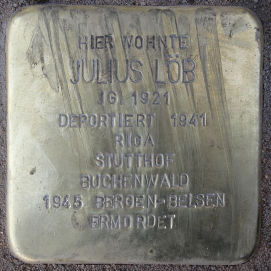 Stolperstein dedicated to Julius Löb
